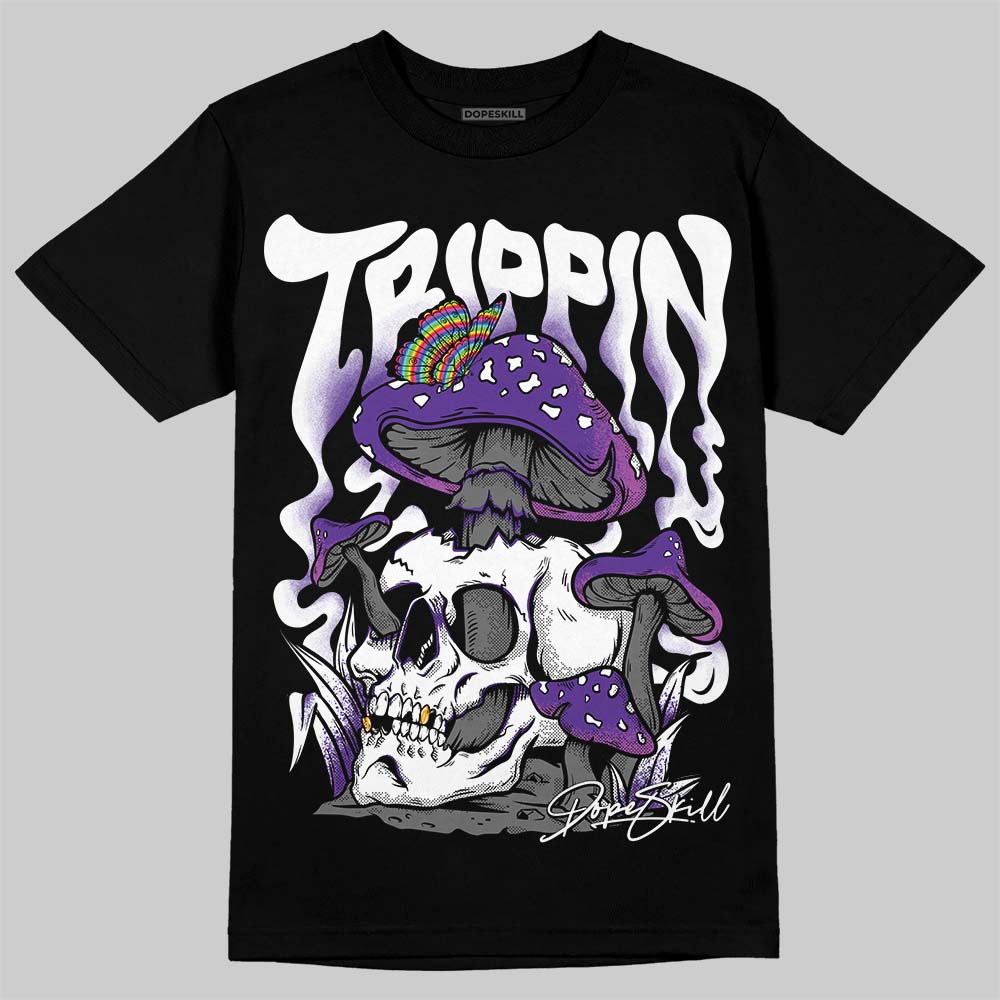 Jordan 3 Retro Dark Iris DopeSkill T-Shirt Trippin Graphic Streetwear - Black