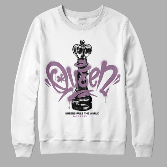 Jordan 2 “Mauve/Off-Noir” DopeSkill Sweatshirt Queen Chess Graphic Streetwear - White 