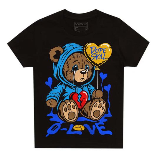 Royal Blue Sneakers DopeSkill Toddler Kids T-shirt Broken Bear Graphic Streetwear - Black