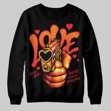 Red Sneakers DopeSkill Sweatshirt Love Shot Graphic Streetwear - Black