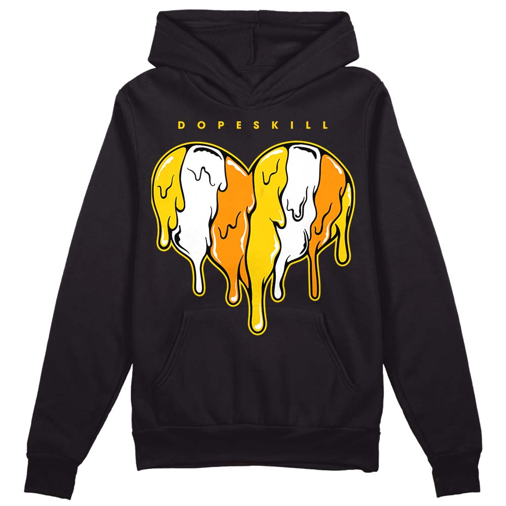 Jordan 6 “Yellow Ochre” DopeSkill Hoodie Sweatshirt Slime Drip Heart Graphic Streetwear - Black