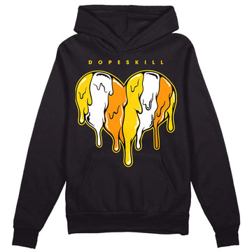 Jordan 6 “Yellow Ochre” DopeSkill Hoodie Sweatshirt Slime Drip Heart Graphic Streetwear - Black