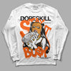 Jordan 12 Retro Brilliant Orange DopeSkill Long Sleeve T-Shirt Stay It Busy Graphic Streetwear - White