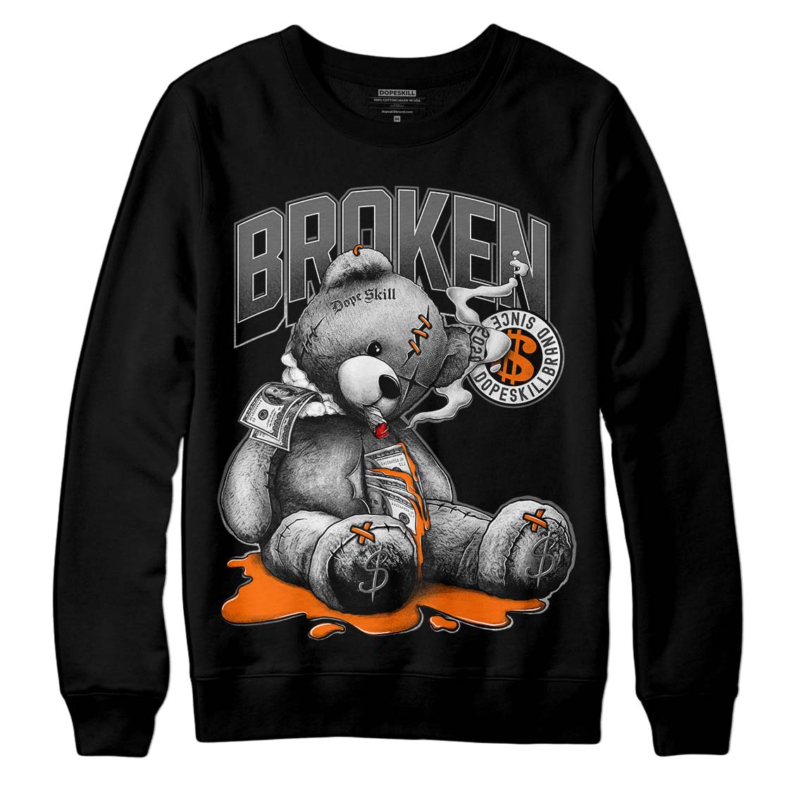 Jordan 3 Retro 'Fear Pack' DopeSkill Sweatshirt Sick Bear Graphic Streetwear - Black