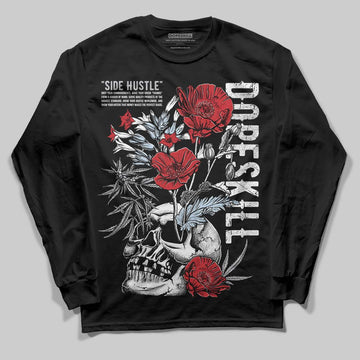 Jordan 5 Retro OG Black Metallic Reimagined DopeSkill Long Sleeve T-Shirt Side Hustle Graphic Streetwear - Black