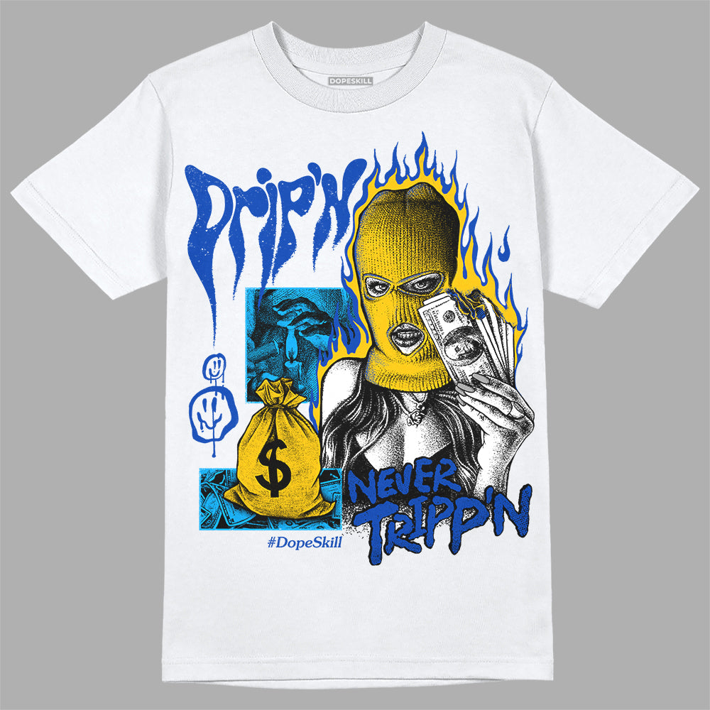 Jordan 14 “Laney” DopeSkill T-Shirt Drip'n Never Tripp'n Graphic Streetwear - White