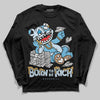 Jordan 4 Denim “Worn Blue” DopeSkill Long Sleeve T-Shirt Born To Be Rich Graphic Streetwear - black
