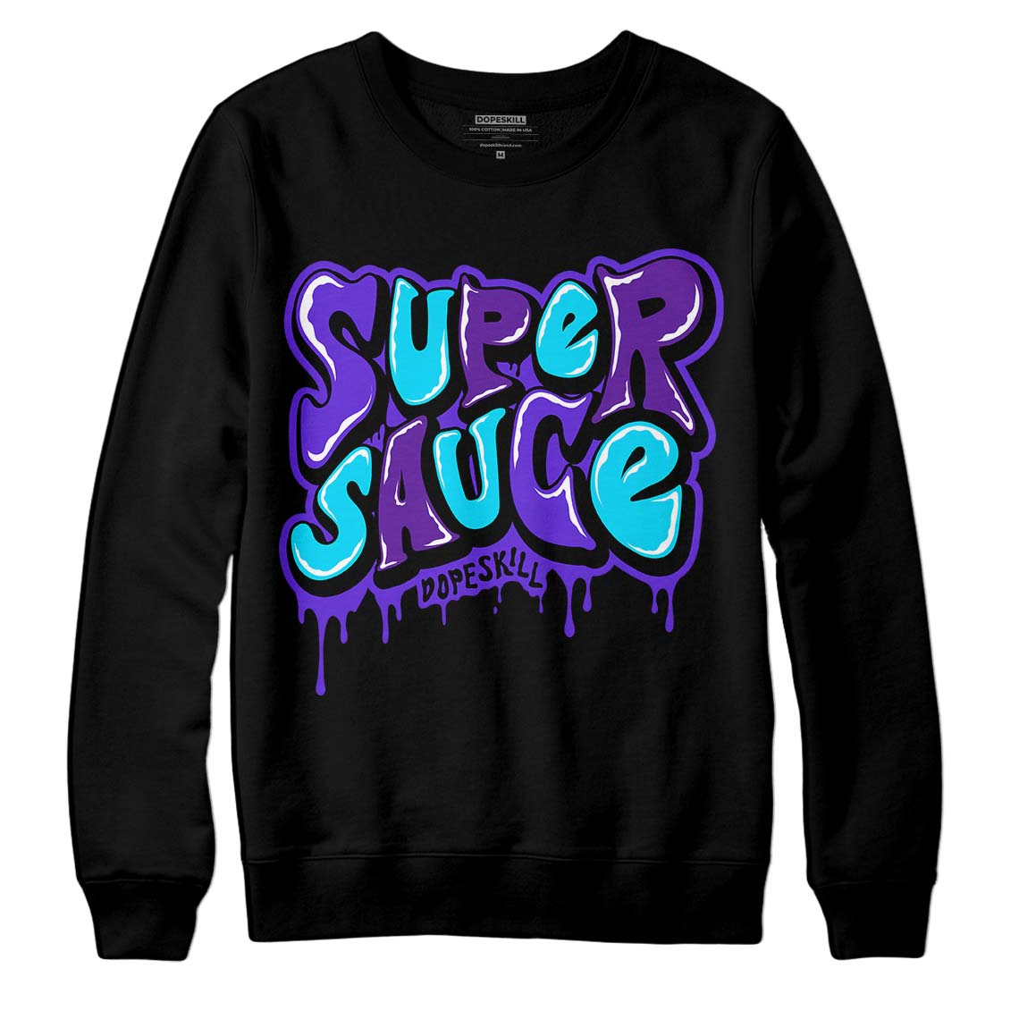 Jordan 6 "Aqua" DopeSkill Sweatshirt Super Sauce Graphic Streetwear - Black