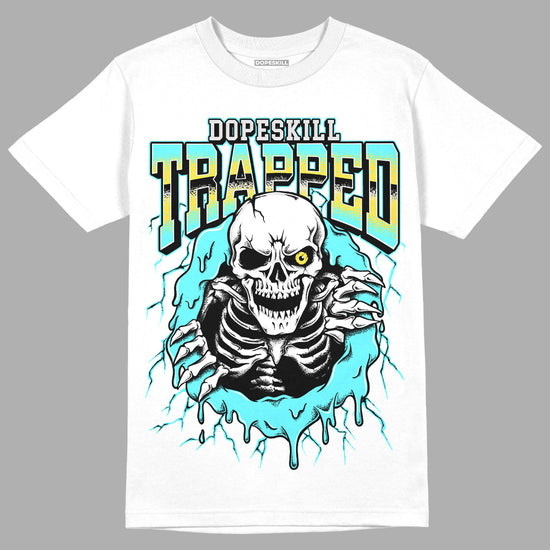 Jordan 5 Aqua DopeSkill T-Shirt Trapped Halloween Graphic Streetwear - White 
