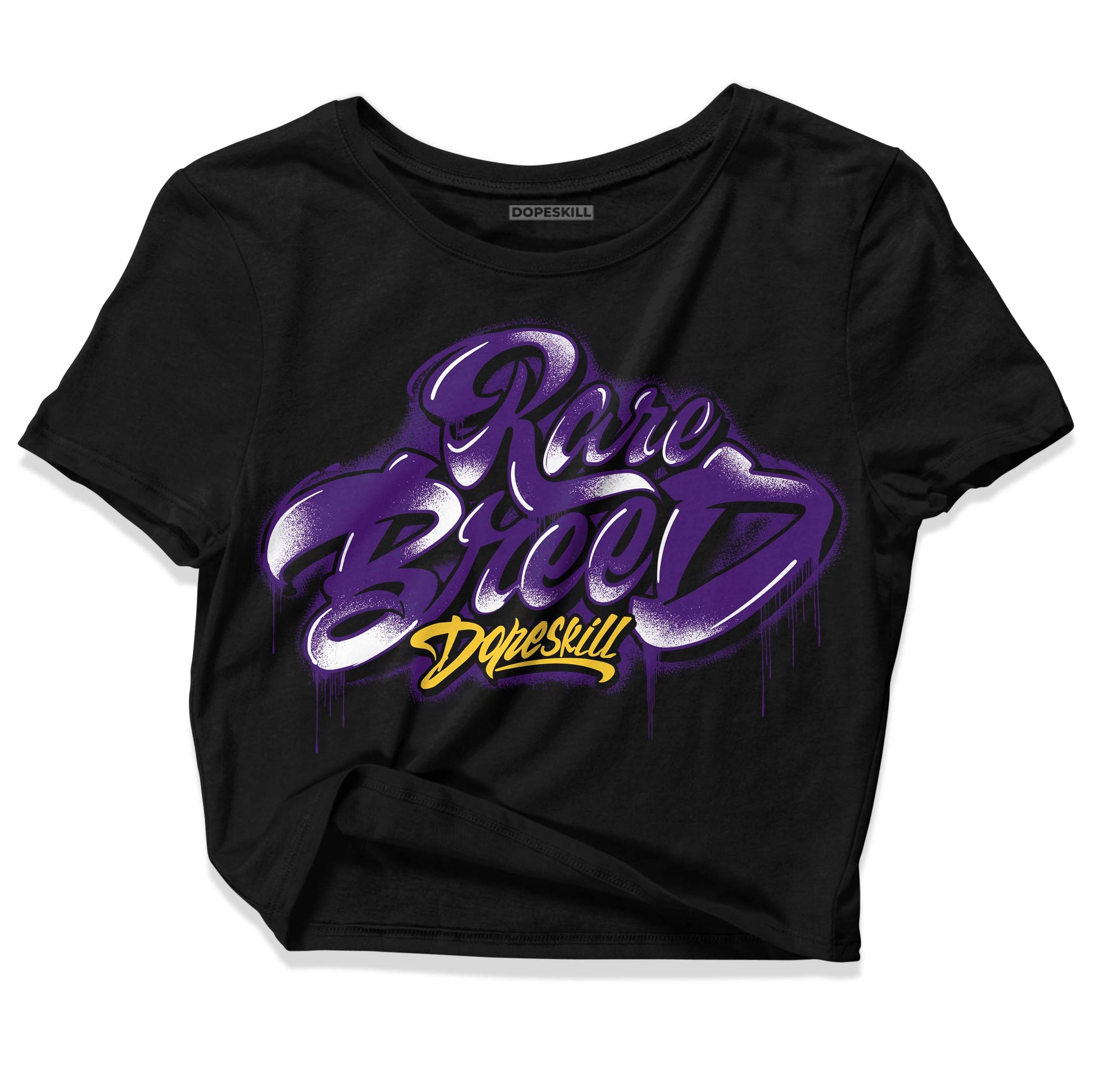 Jordan 12 "Field Purple" DopeSkill Women's Crop Top Rare Breed Type Graphic Streetwear - Black