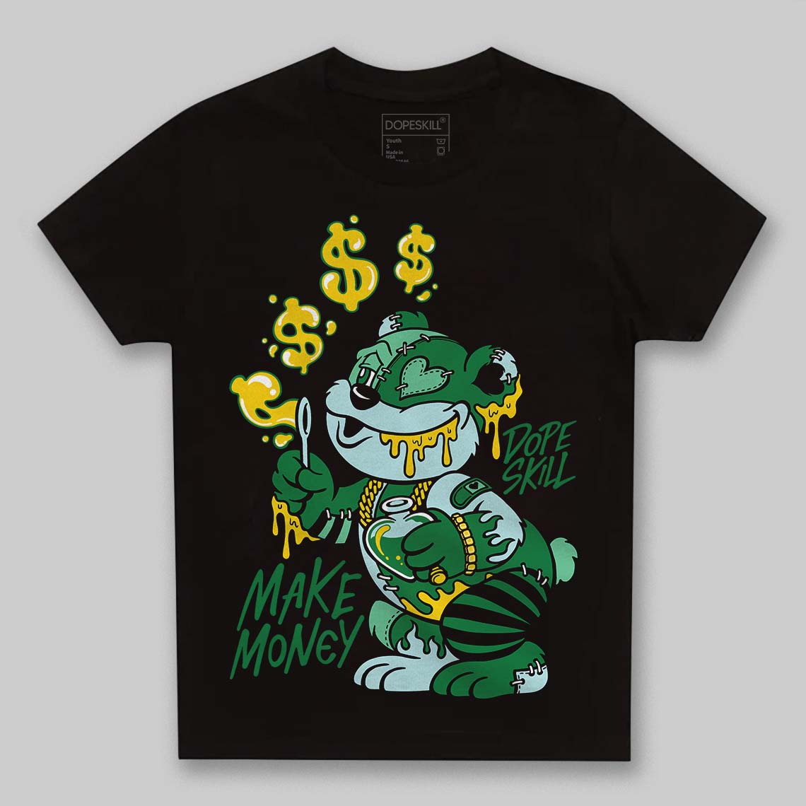 Green Sneakers DopeSkill Toddler Kids T-shirt Make Money Graphic Streetwear - Black