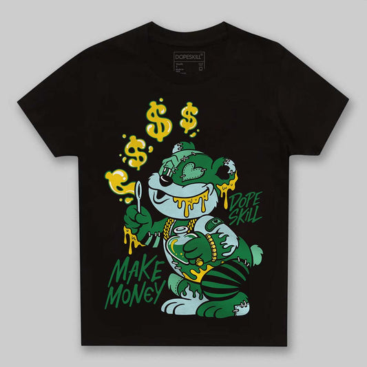 Green Sneakers DopeSkill Toddler Kids T-shirt Make Money Graphic Streetwear - Black
