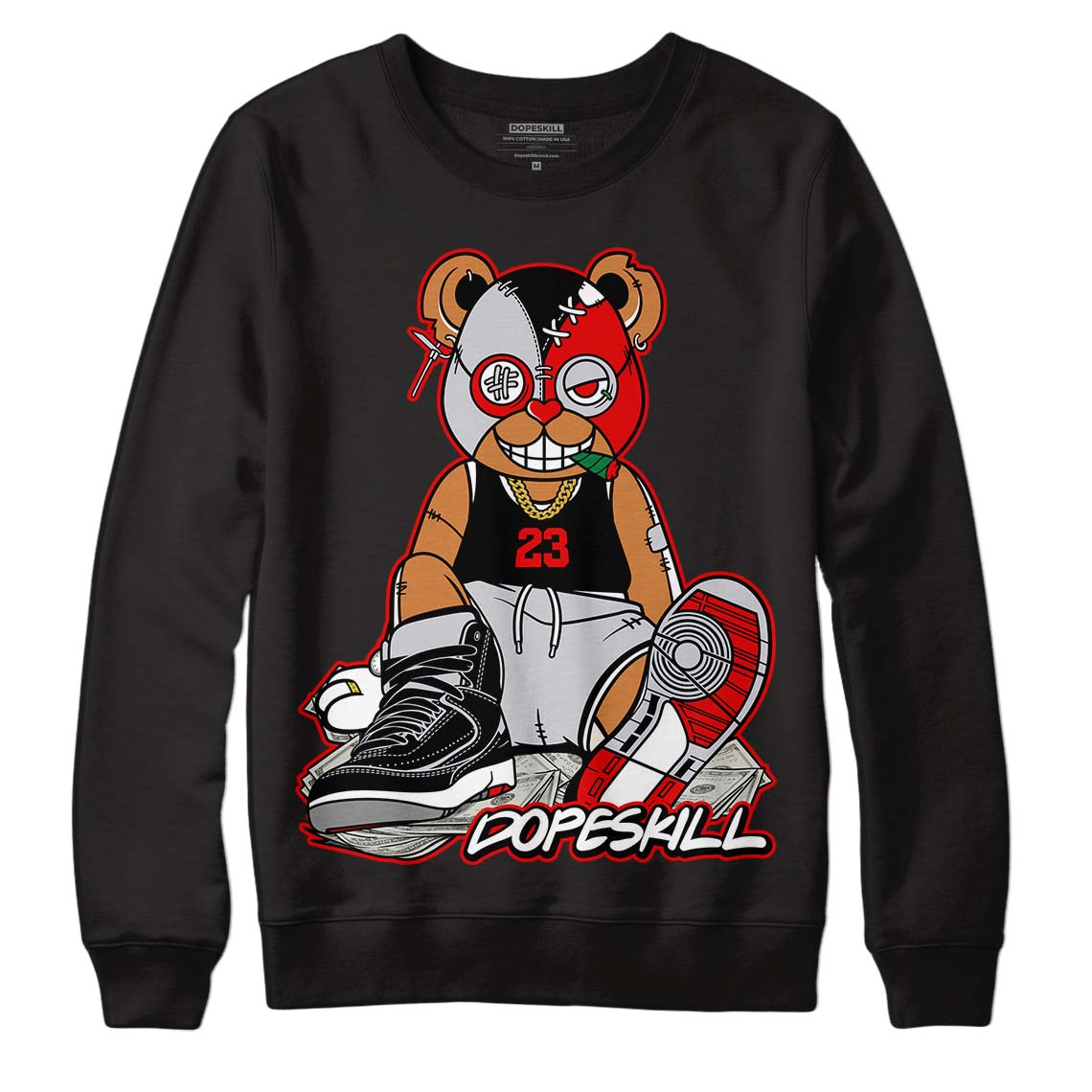 Jordan 2 Retro "Black Cement" DopeSkill Sweatshirt Greatest Graphic Streetwear - Black