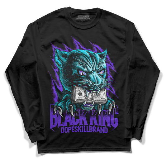 Jordan 6 "Aqua" DopeSkill Long Sleeve T-Shirt Black King Graphic Streetwear - Black