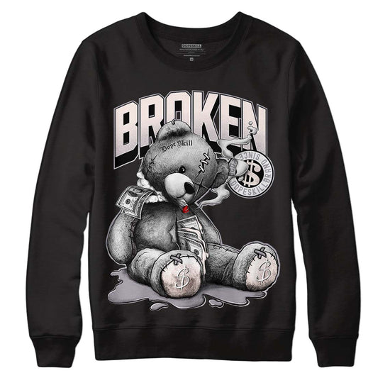 Jordan 2 Cement Grey DopeSkill Sweatshirt Sick Bear Graphic Streetwear - Black