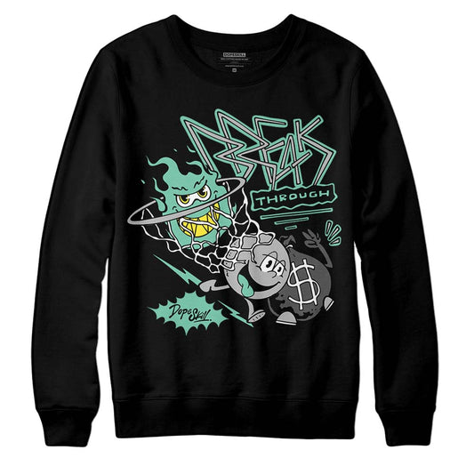 Jordan 3 "Green Glow" DopeSkill Sweatshirt Break Through Graphic Streetwear - Black