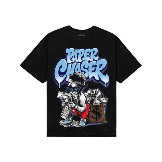 University Blue Sneakers DopeSkill T-Shirt Paper Chaser Boy Graphic Streetwear - Black