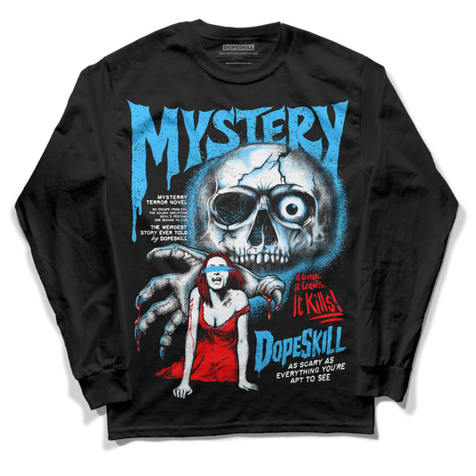 Jordan 2 Low "University Blue" DopeSkill Long Sleeve T-Shirt Mystery Ghostly Grasp Graphic Streetwear - Black