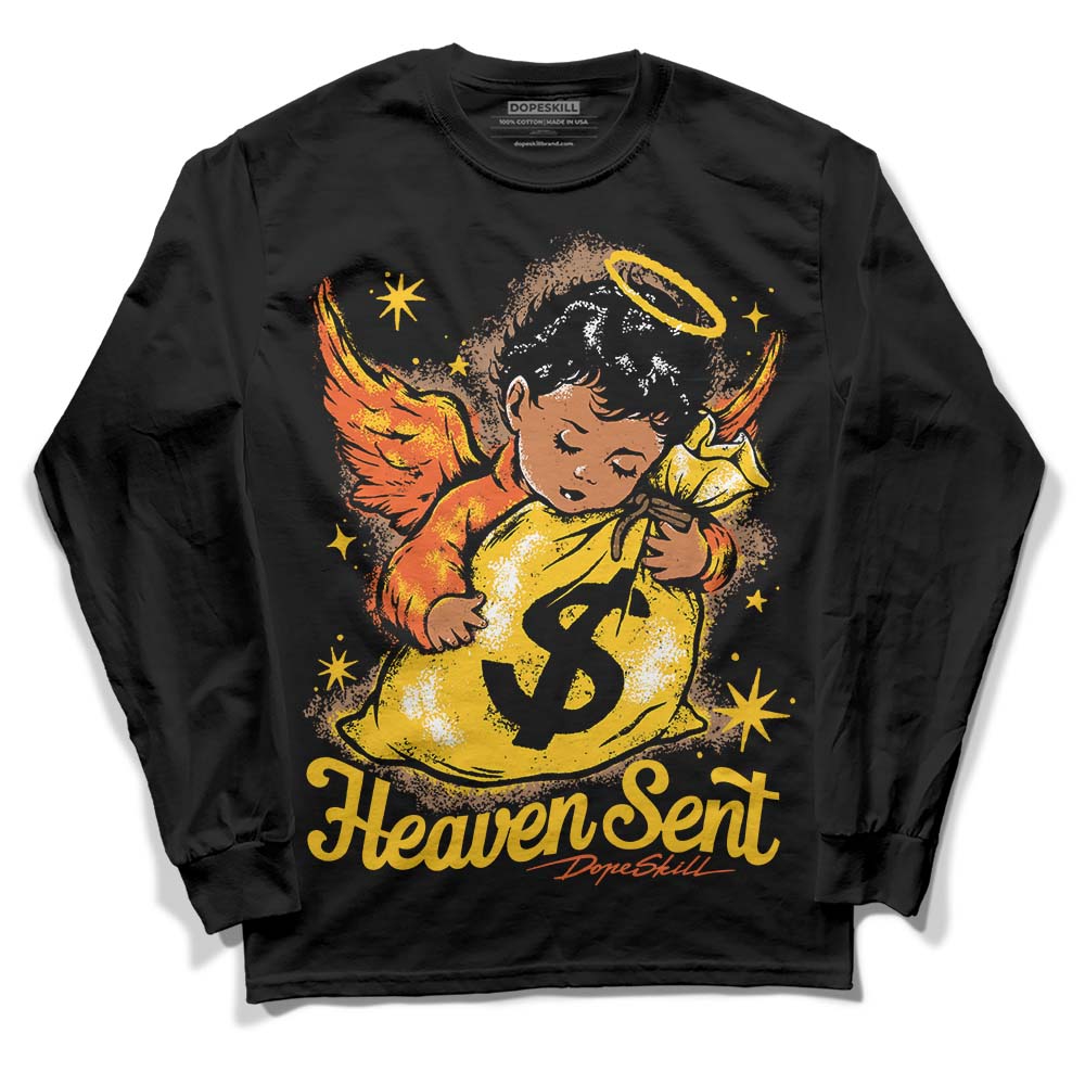 Yellow Sneakers DopeSkill Long Sleeve T-Shirt Heaven Sent Graphic Streetwear - Black