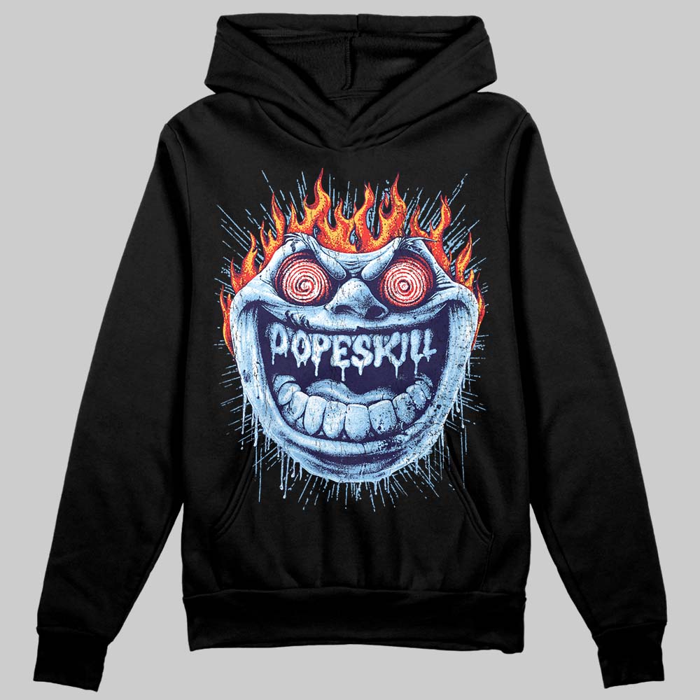 University Blue Sneakers DopeSkill Hoodie Sweatshirt Hellfire Graphic Streetwear - Black