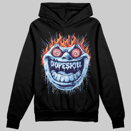 University Blue Sneakers DopeSkill Hoodie Sweatshirt Hellfire Graphic Streetwear - Black