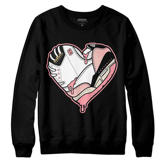 Jordan 3 GS “Red Stardust” DopeSkill Sweatshirt Heart Jordan 3 Graphic Streetwear - Black