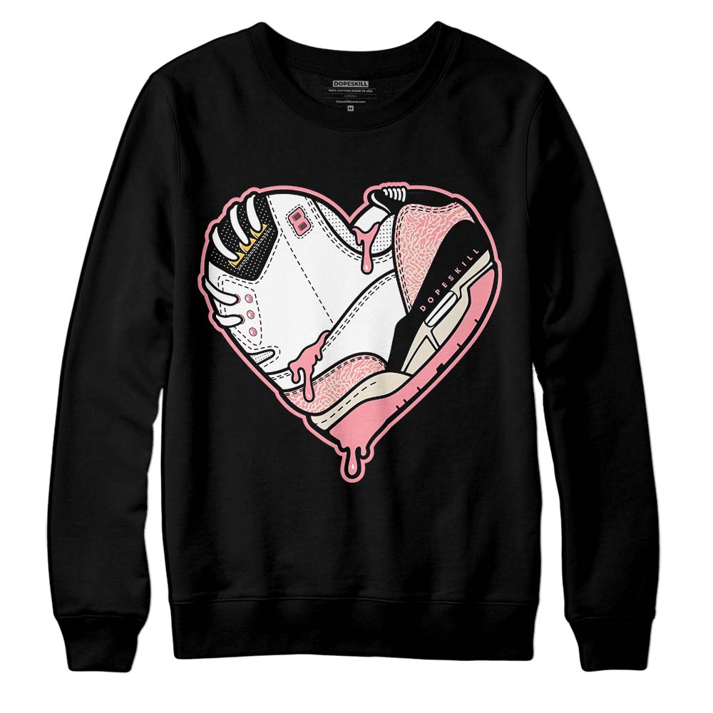 Jordan 3 GS “Red Stardust” DopeSkill Sweatshirt Heart Jordan 3 Graphic Streetwear - Black