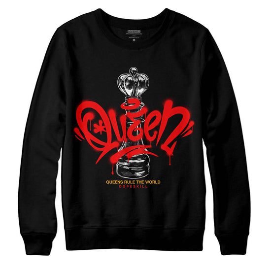 Red Sneakers DopeSkill Sweatshirt Queen Chess Graphic Streetwear - Black