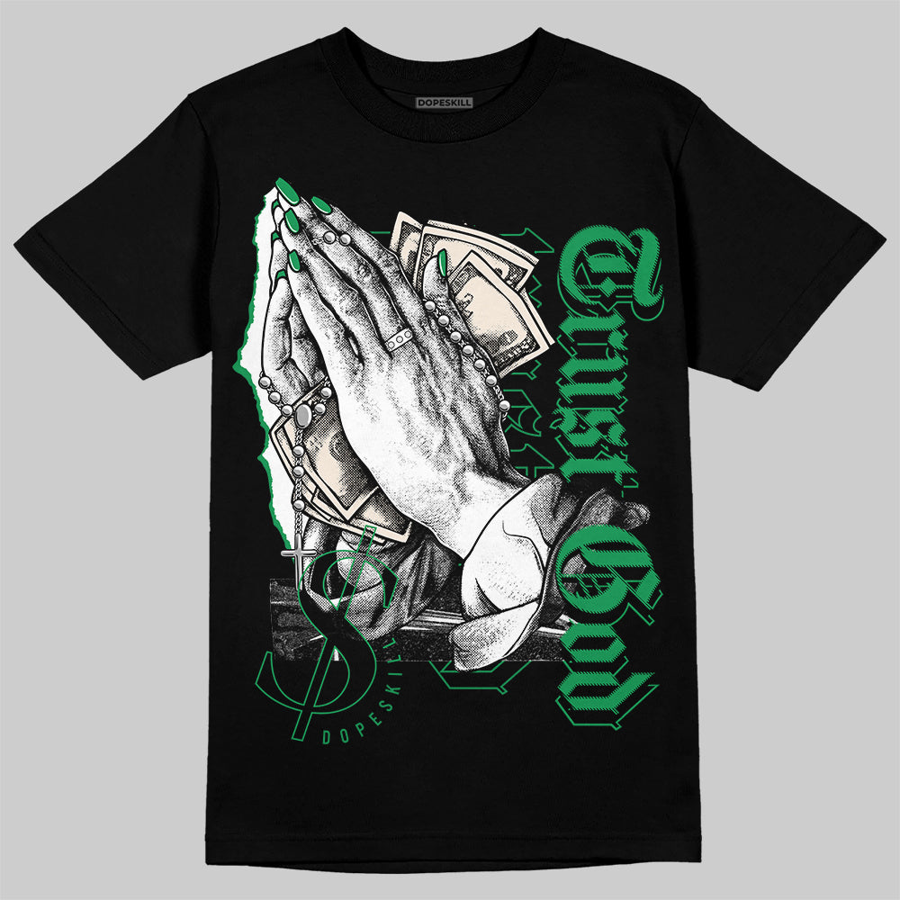 Jordan 2 Retro Lucky Green DopeSkill T-Shirt Trust God Graphic Streetwear - Black