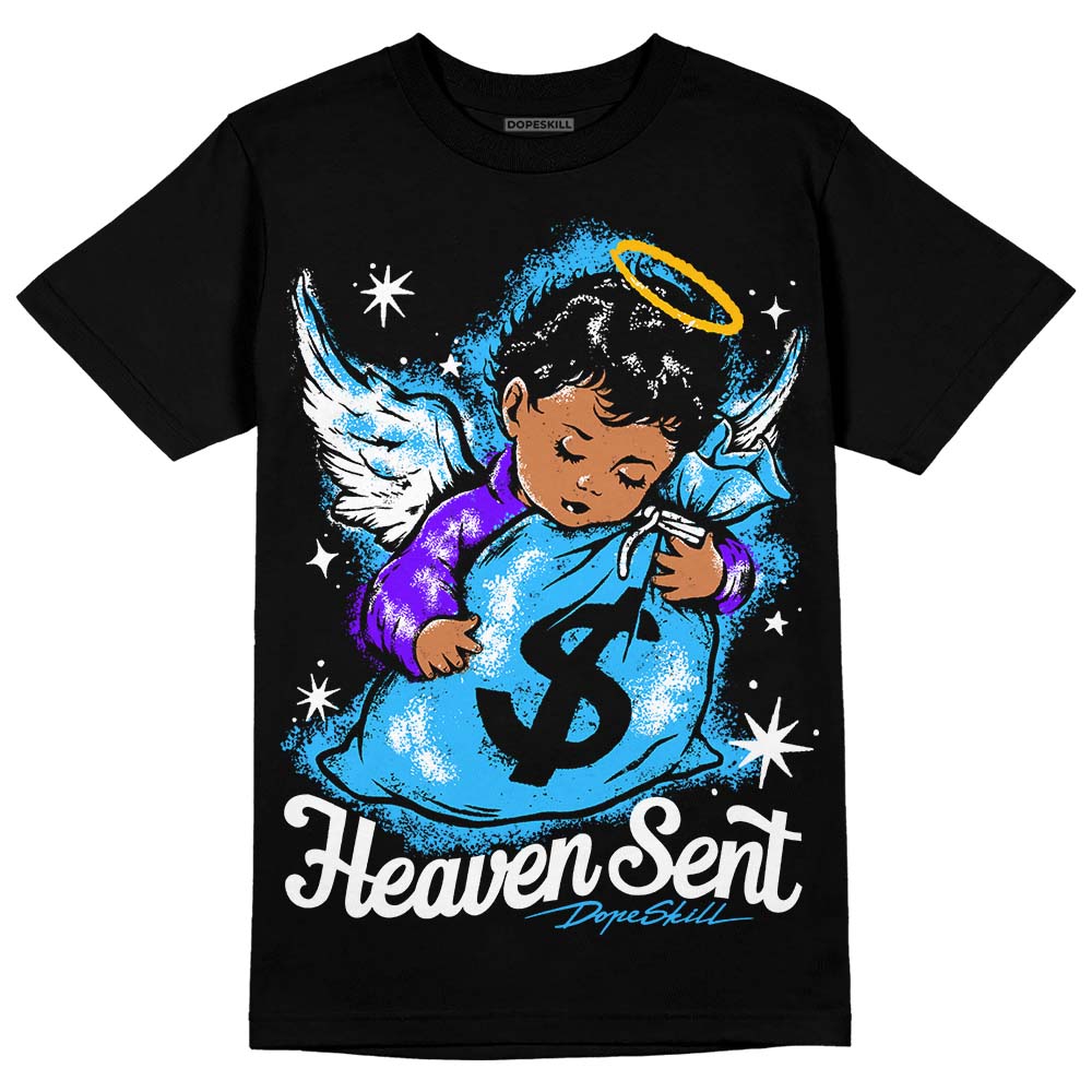 Jordan 1 High Retro OG “University Blue” DopeSkill T-Shirt Heaven Sent Graphic Streetwear - Black