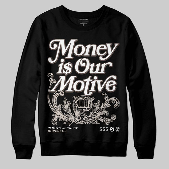 Adidas Samba OG White Black Clear Granite DopeSkill Sweatshirt Money Is Our Motive Typo Graphic Streetwear - Black