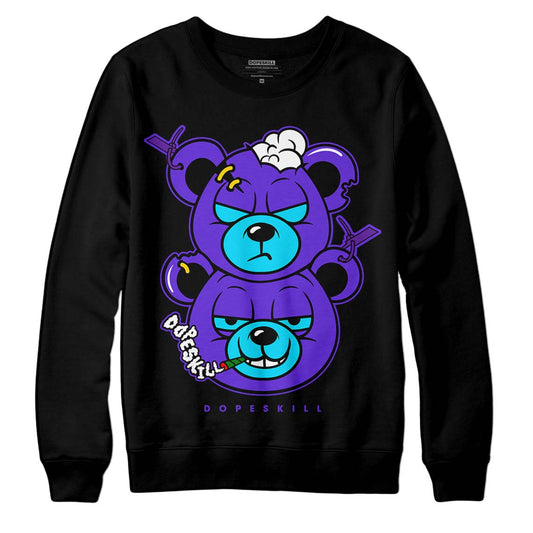 Jordan 6 "Aqua" DopeSkill Sweatshirt New Double Bear Graphic Streetwear - Black 