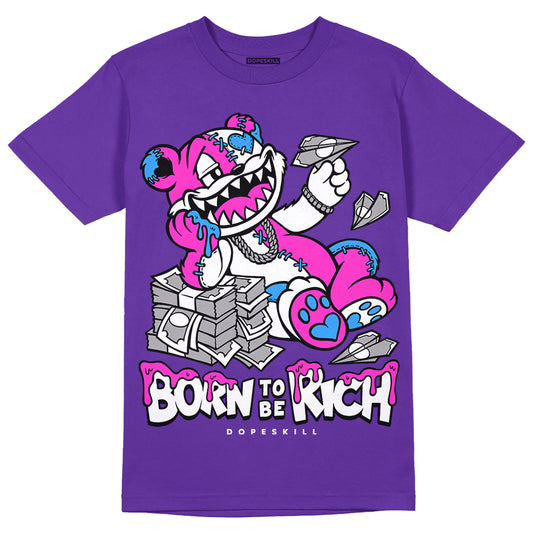 Dunk Low Championship Court Purple DopeSkill Purple T-shirt Born To Be Rich Graphic Streetwear