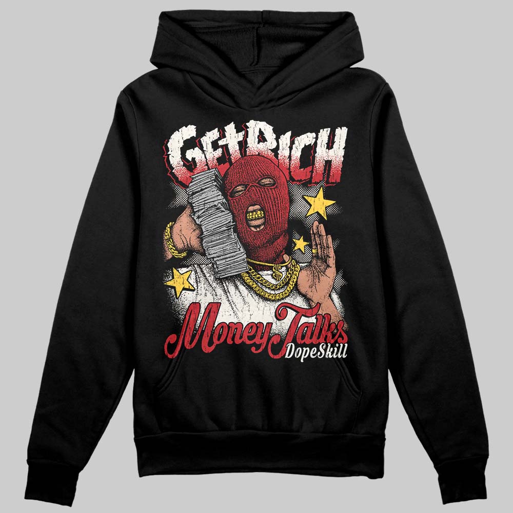 Jordan 4 “Flight Club” DopeSkill Hoodie Sweatshirt Get Rich Graphic Streetwear - Black