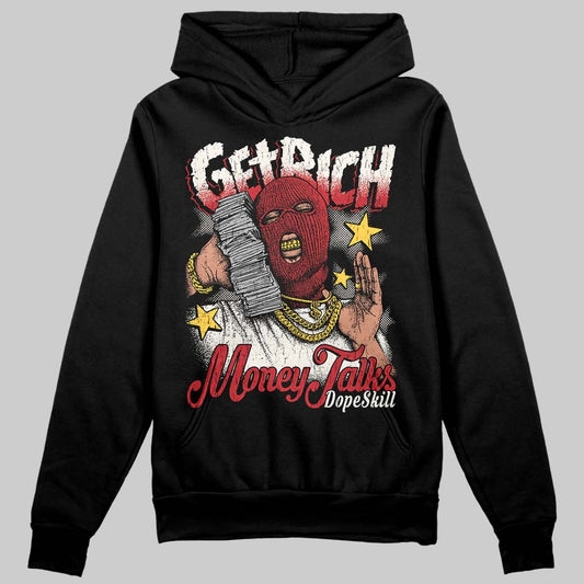 Jordan 4 “Flight Club” DopeSkill Hoodie Sweatshirt Get Rich Graphic Streetwear - Black