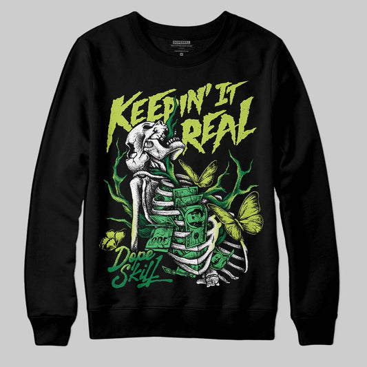 Green Sneakers DopeSkill Sweatshirt Keepin' It Real Graphic Streetwear - Black