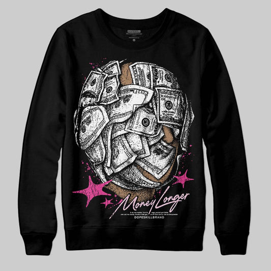 Pink Sneakers DopeSkill Sweatshirt Money Longer Graphic Streetwear - Black