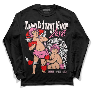 Dunk Low LX Pink Foam DopeSkill Long Sleeve T-Shirt Looking For Love Graphic Streetwear - Black