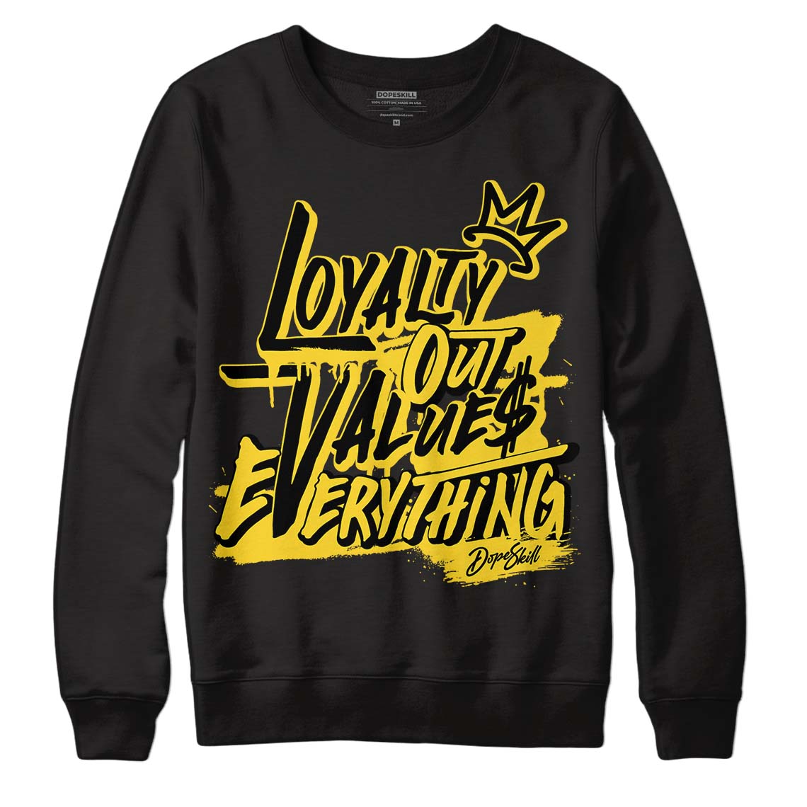 Jordan 4 Tour Yellow Thunder DopeSkill Sweatshirt LOVE Graphic Streetwear - Black