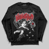 Jordan 4 “Black Cat” (2025) DopeSkill Long Sleeve T-Shirt Nevermind Graphic Streetwear - Black
