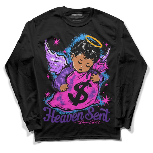 PURPLE Sneakers DopeSkill Long Sleeve T-Shirt Heaven Sent Graphic Streetwear - black