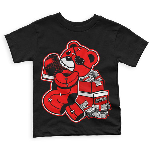 Jordan 1 Retro High OG "Satin Bred" DopeSkill Toddler Kids T-shirt Bear Steals Sneaker Graphic Streetwear - Black