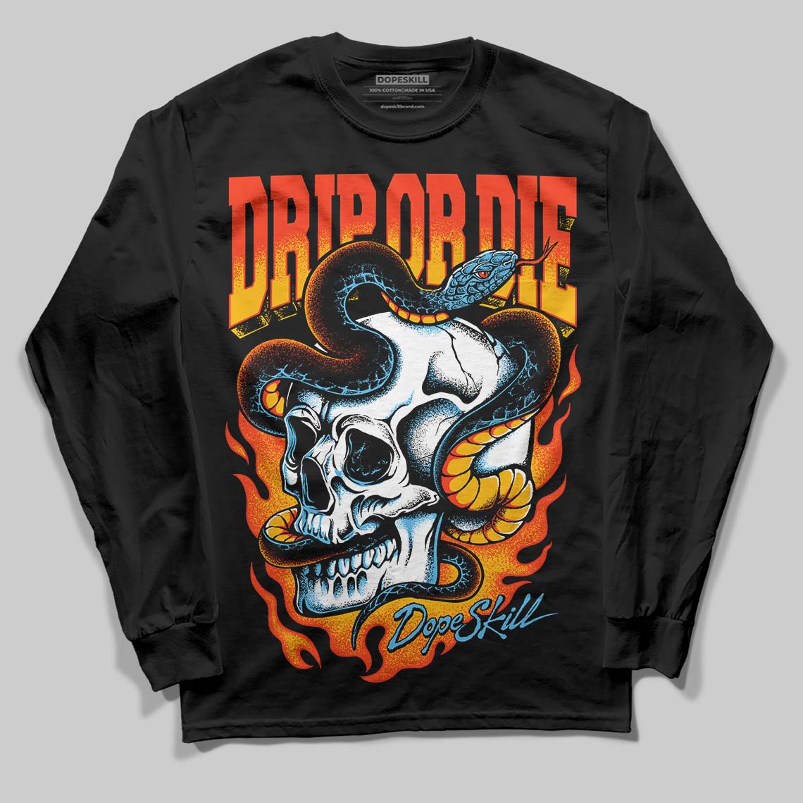 Black and White Sneakers DopeSkill Long Sleeve T-Shirt Drip or Die Graphic Streetwear - black