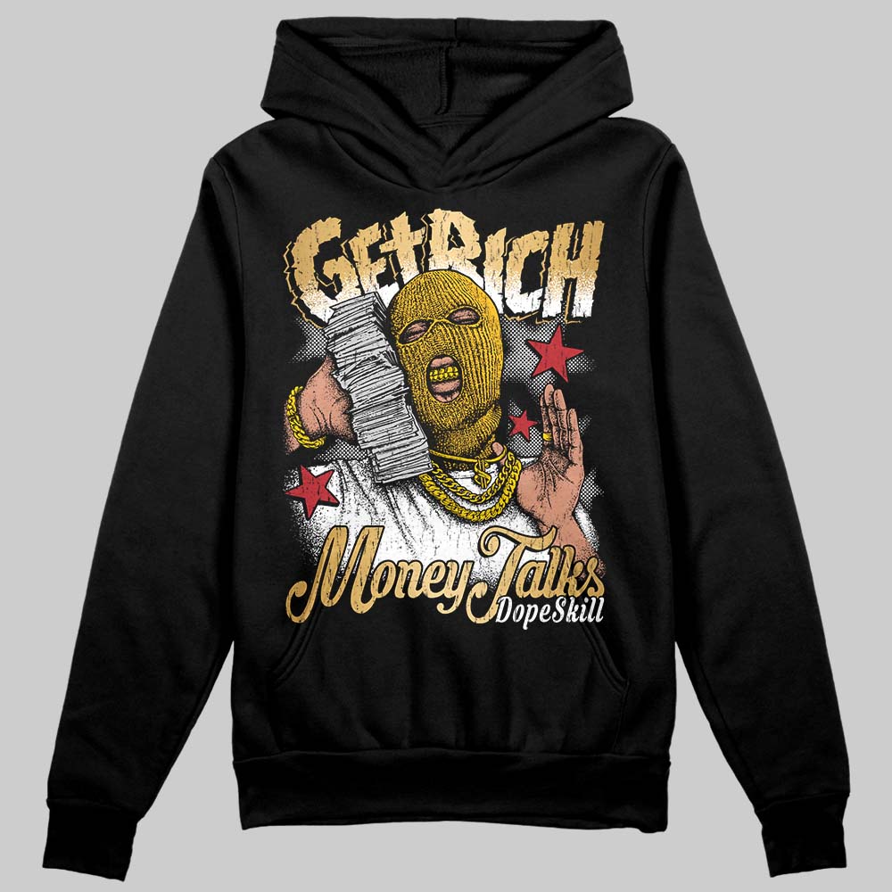 Jordan 12 Retro 'Taxi' 2025 DopeSkill Hoodie Sweatshirt Get Rich Graphic Streetwear - Black