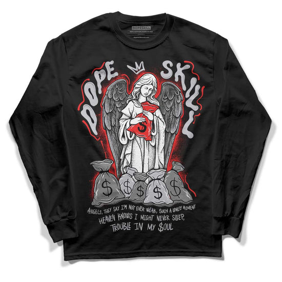 Grey Sneakers DopeSkill Long Sleeve T-Shirt Angels Graphic Streetwear - Black