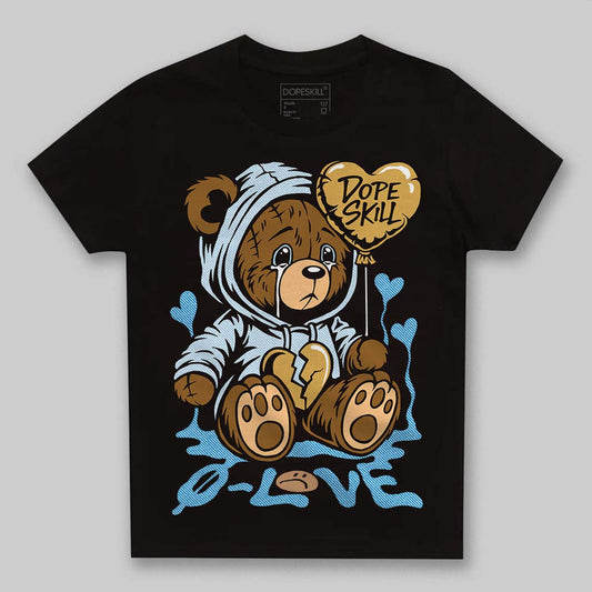 Jordan 4 Denim “Worn Blue” DopeSkill Toddler Kids T-shirt Broken Bear Graphic Streetwear - black
