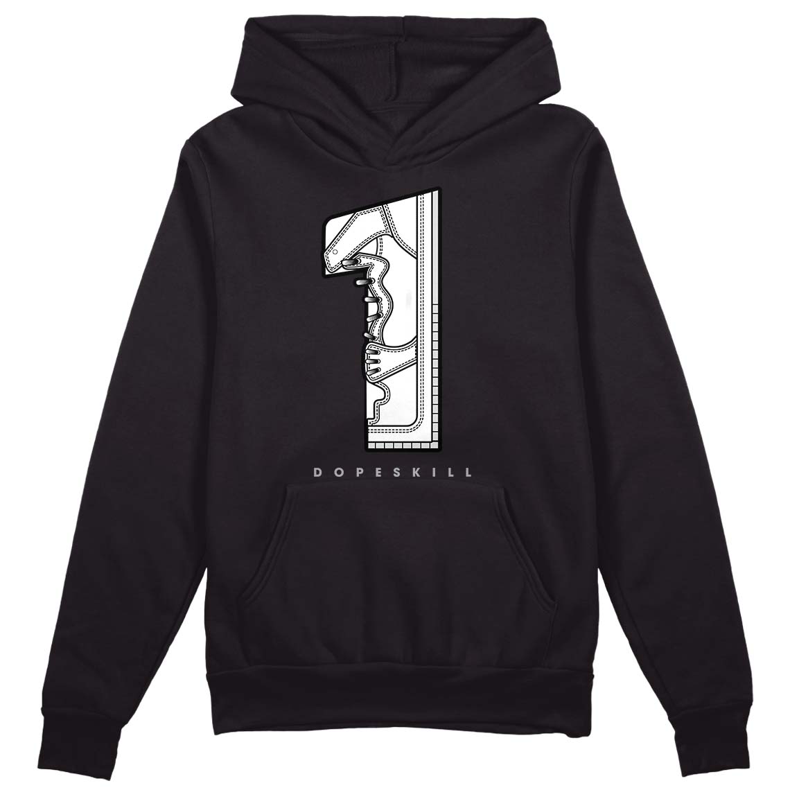 Dunk Low ‘Pure Platinum’ DopeSkill Hoodie Sweatshirt No.1 Graphic Streetwear - Black