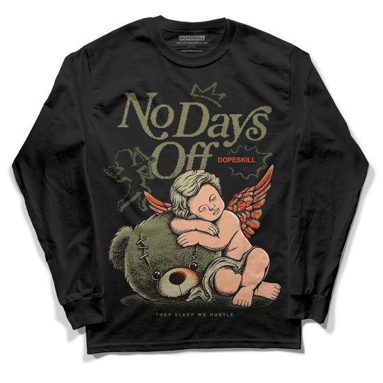 Olive Sneakers DopeSkill Long Sleeve T-Shirt New No Days Off Graphic Streetwear - Black