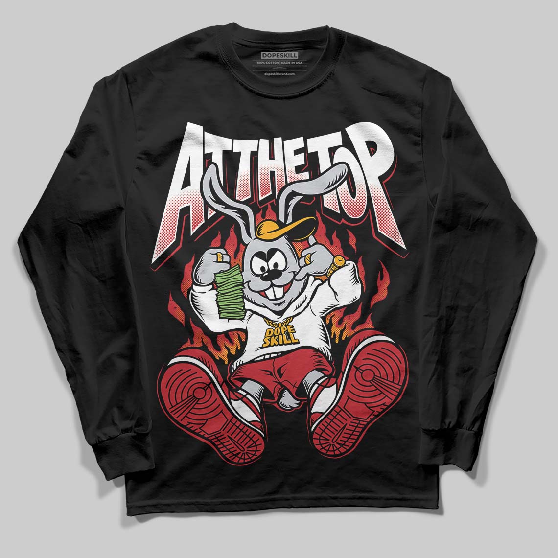 Jordan 1 Low OG "Chicago" DopeSkill Long Sleeve T-Shirt At The Top Graphic Streetwear - Black