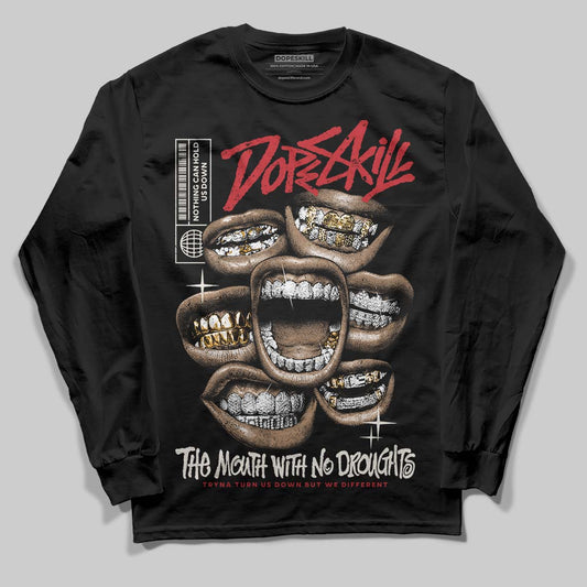 Jordan 4 “Flight Club” DopeSkill Long Sleeve T-Shirt The Mouth With No Droughts Graphic Streetwear - Black